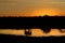 Elephant reflection at sunset