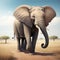 Elephant savannah wildlife. Generate Ai