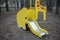 Elephant shaped children slide on the playground.