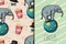 Elephant show. Circus show vector seamless pattern