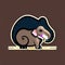 Elephant Shrew Animal Style Print Design Logo. Generative AI.