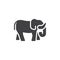 Elephant side view vector icon