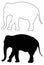 Elephant silhouette - large wildlife mammal