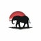 Elephant Silhouette Logo: Stylized Realism With Minimalistic Japanese Influence