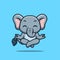 Elephant Sitting Meditation Cute Creative Kawaii