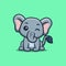 Elephant Sitting Winking Cute Creative Kawaii Cartoon Elephant Sitting Winking Cute Creative Kawaii Cartoon Mascot Logo
