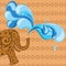 Elephant splashing water. Vector illustration decorative background design