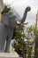 Elephant statue at base of chedi, Wat Duang Dee, Chiang Mai, Thailand