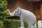 Elephant statue at base of chedi, Wat Duang Dee, Chiang Mai, Thailand