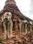 Elephant Statues in Ancient Stupa in Sukhothai Thailand