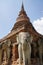 The elephant statues surround the old city pagoda, sukhothai, world heritage