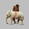 Elephant with suitcases. Isolated on gray background Travel, summer vacation concept