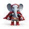 Elephant Superhero: A 3d Cartoon Character In A Red Cloak