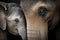 elephant Up-Close of Animal Mother and Child