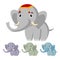 Elephant Vector. Cute African Animal. Circus. Isolated Cartoon Illustration