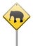 Elephant warning traffic sign