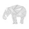 Elephant. White paper polygonal