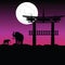 Elephants and chinese buildings vector