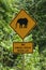 Elephants crossing road sign in Endau Rompin National Park, Johor, Malaysia