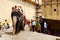 Elephants raising tourists to the entrance to Amber Fort. Jaipur, India