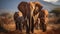 Elephants roam freely in the African wilderness generated by AI