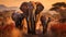 Elephants roam freely in the African wilderness generated by AI