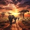 Elephants in Serengeti National Park, Tanzania  Made With Generative AI illustration