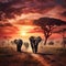 Elephants in Serengeti National Park, Tanzania  Made With Generative AI illustration