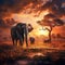 Elephants in Serengeti National Park, Tanzania  Made With Generative AI illustration