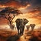 Elephants in Serengeti National Park, Tanzania  Made With Generative AI illustration