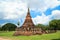 Elephants surrounded pagoda Wat Sorasak temple in Sukhothai