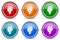 Eletricity, energy, power, plug silver metallic glossy icons, set of modern design buttons for web, internet and mobile