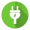 Eletricity flat design vector icon, energy, power, plug concept illustration