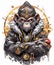 Elevate Prosperity: Chinese New Year with Golden Ornament Animal Zodiac Monkey, Symbolic Festive Decor