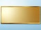 Elevate Your Business with Blank Golden Name Plate on Light Blue Background.