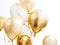 Elevate Your Events with Stunning Gold and White Balloons.