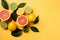 Elevate your marketing game with this vibrant top view of citrus juice in a flat lay, AI generated