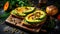 Elevate your morning or midday meal with a delectable avocado toast creation - a blend of rye bread, slicElevate your morning or