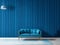 Elevate Your Space with Stylish Furniture and a Captivating Blue Wall Pattern Background.