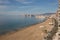 Elevated beach view Benidorm Costa Blanca Spain in winter sun