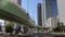 Elevated expressway running through Osaka city, Japan.