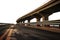 elevated highway bridge. isolated transparent PNG file. Urban highway concrete street road.