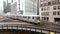 Elevated Metro in Chicago Loop Financial District