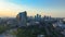 Elevated morning view over the city center and central business district Timelapse, Kazakhstan, Astana