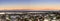 Elevated panoramic view Zandvlei lake in Muizenberg, Cape Town