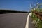 Elevated passageway of a bike path in the italian countryside at sunset in summer