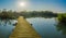 Elevated pathway over a pond, in En Afek nature reserve