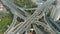 Elevated Road Overpass at Sunny Day. Shanghai, China. Aerial View