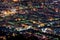 Elevated rooftop night view of La Spezia, Italy