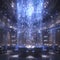 Elevated Serenity: Zen Atrium with Icy Blue Aesthetic